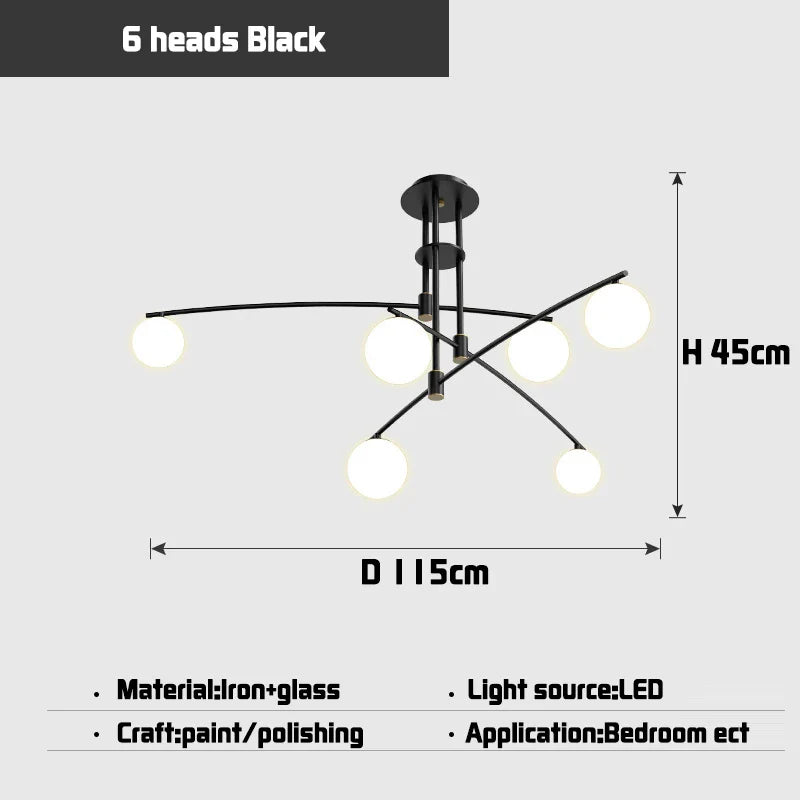 Afralia™ Modern Minimalist Nordic Chandelier for Creative Living Room Decor