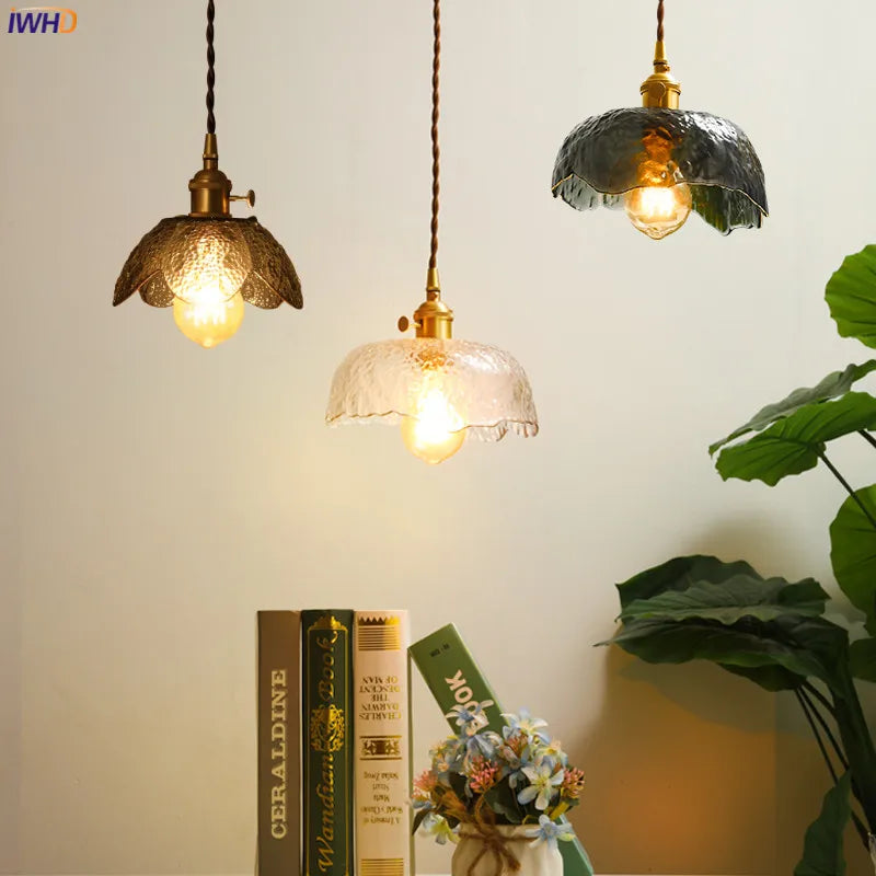 Afralia™ Copper Glass LED Pendant Light - Vintage Nordic Design for Home, Cafe, Bedroom