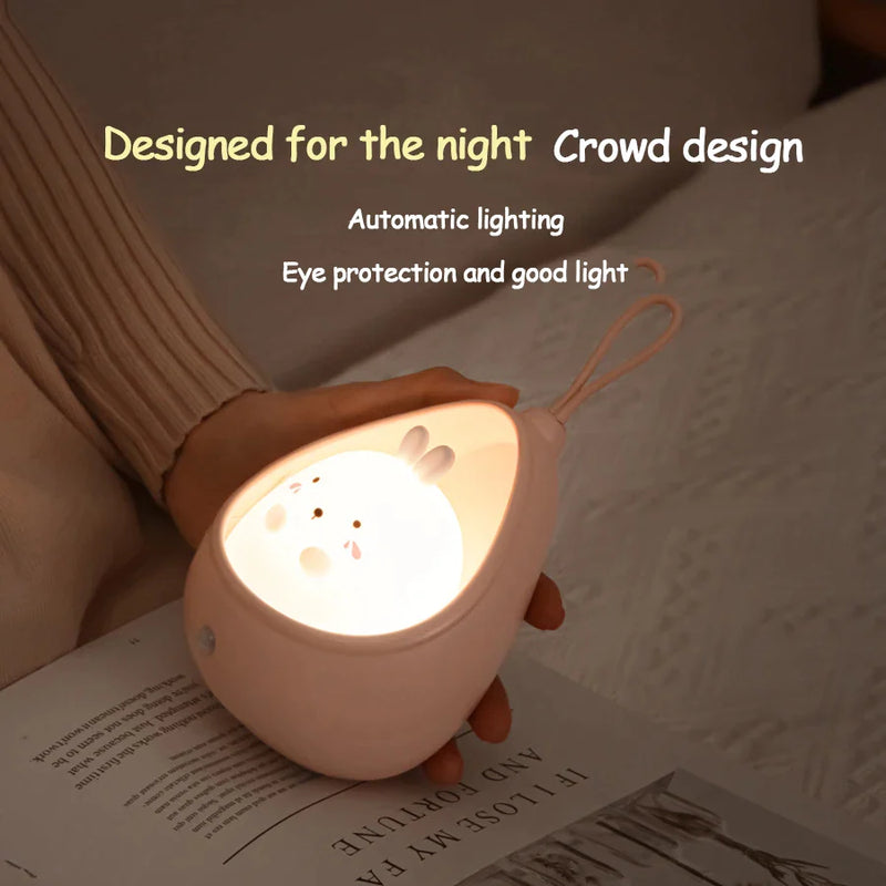 Afralia™ Animal Night Light with Sensor Control for Kids, USB Rechargeable Silicone LED