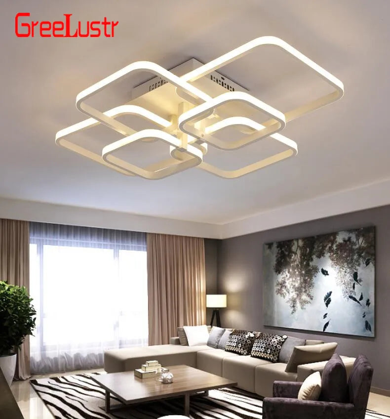 Afralia™ Acrylic Ceiling Lights Modern Chandelier LED Lamps Dining Living Room Bedroom Decor