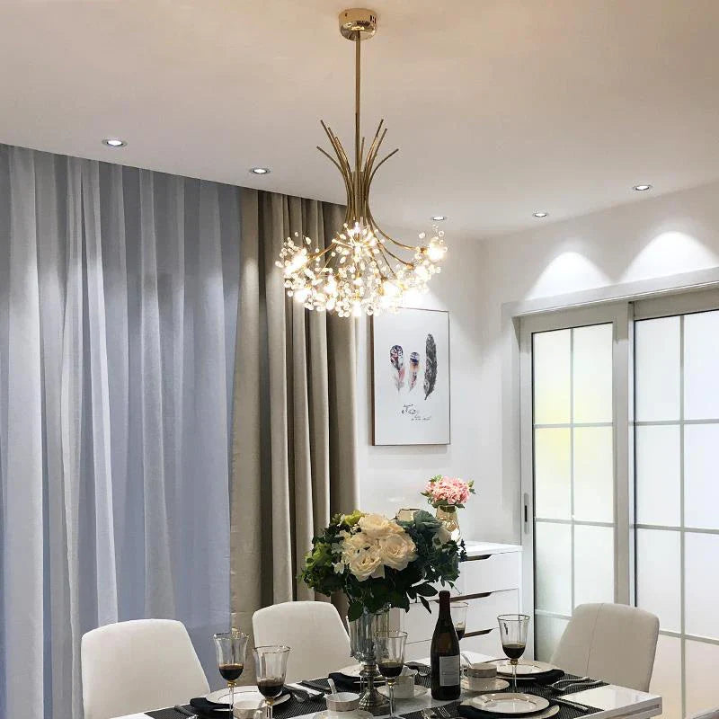 Afralia™ Crystal Flower Pendant Chandelier with G4 Socket