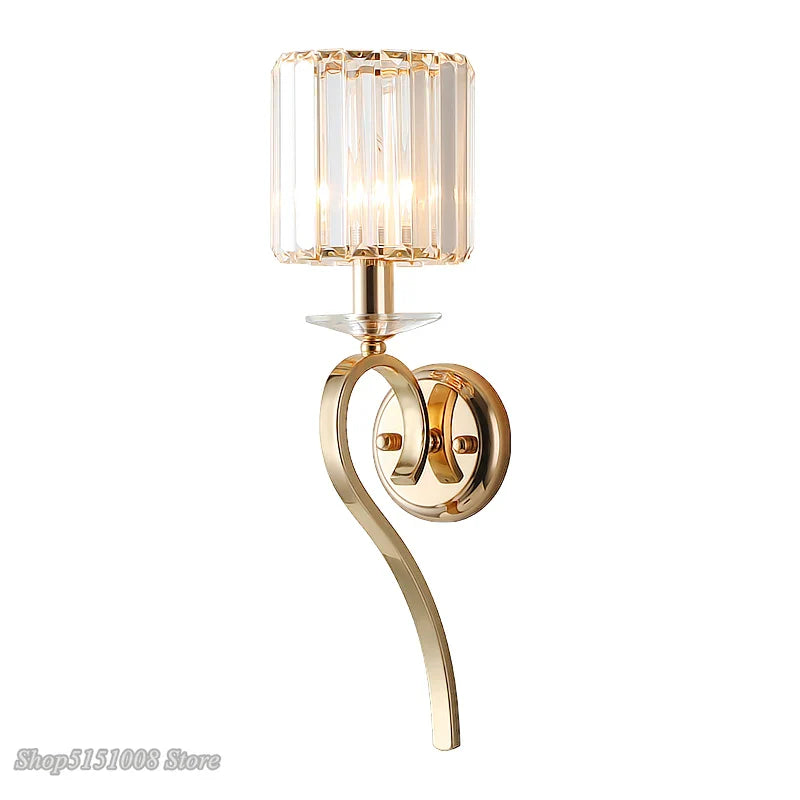 Afralia™ Crystal Gold Wall Lamp: Luxury LED Lighting for Living Room and Bedroom