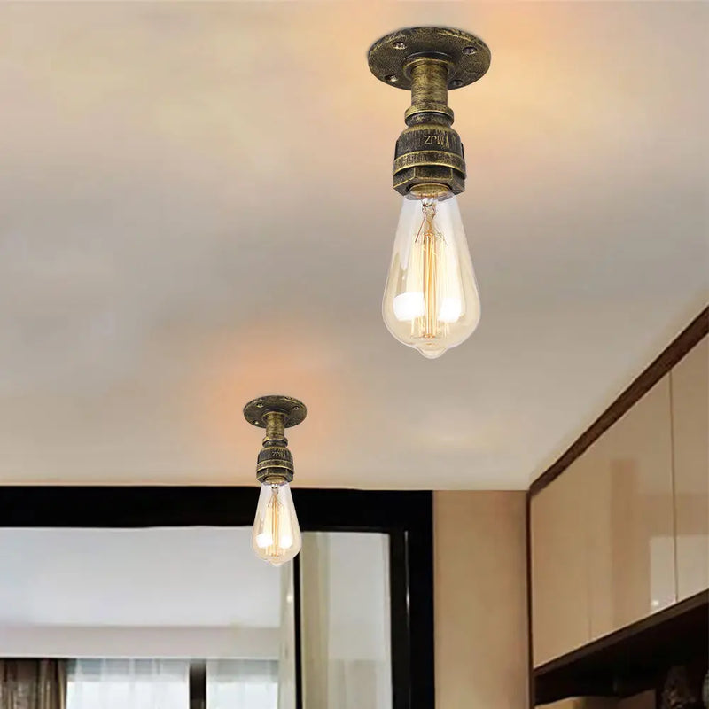 Afralia™ Vintage Retro Pipe Ceiling Lights Industrial Iron Pipe Lamps