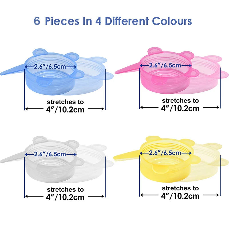 Afralia™ Silicone Stretch Lids Set of 6 - Reusable Universal Kitchen Accessories