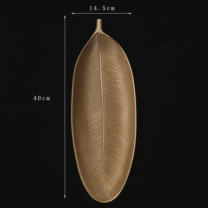 Afralia™ Gold Leaf Plate: Luxury Decorative Tray for Jewelry, Candy, Fruit & Trinkets