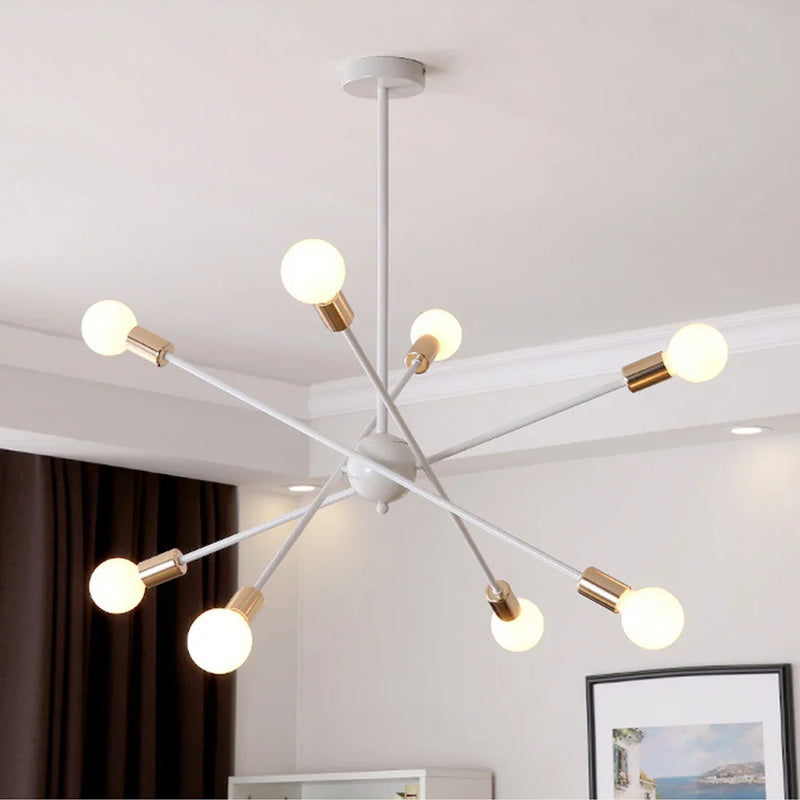 Afralia™ LED Ceiling Chandelier: Modern & Industrial Sputnik Style for Living Room & Bedroom