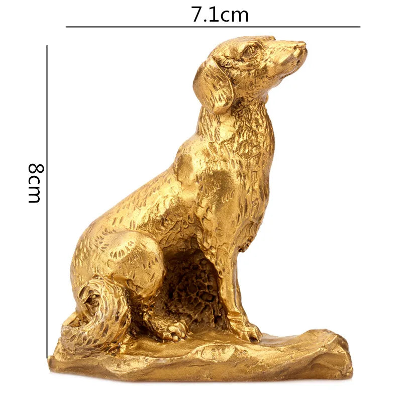 Afralia™ Retro Brass Zodiac Animal Sculpture. Chinese Modern Home Decor Craft.