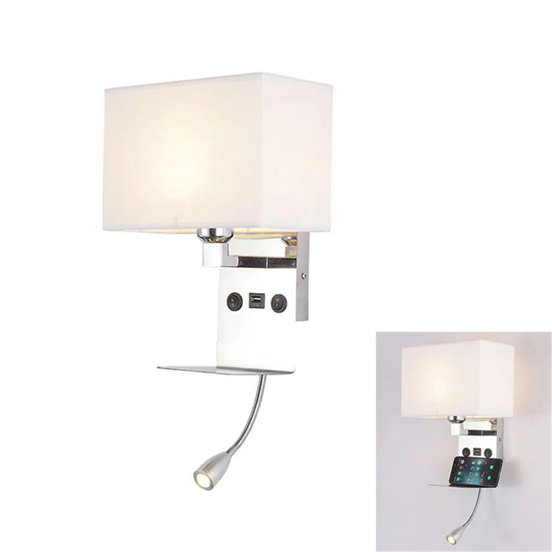 Afralia™ Wall Lamp: Rechargeable Reading Light with Switch and Phone Holder