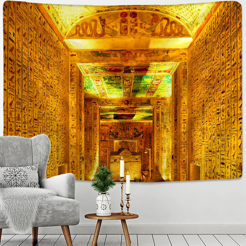 Afralia™ Egyptian Pharaoh Tapestry Wall Hanging - Boho Hippie Home Decor