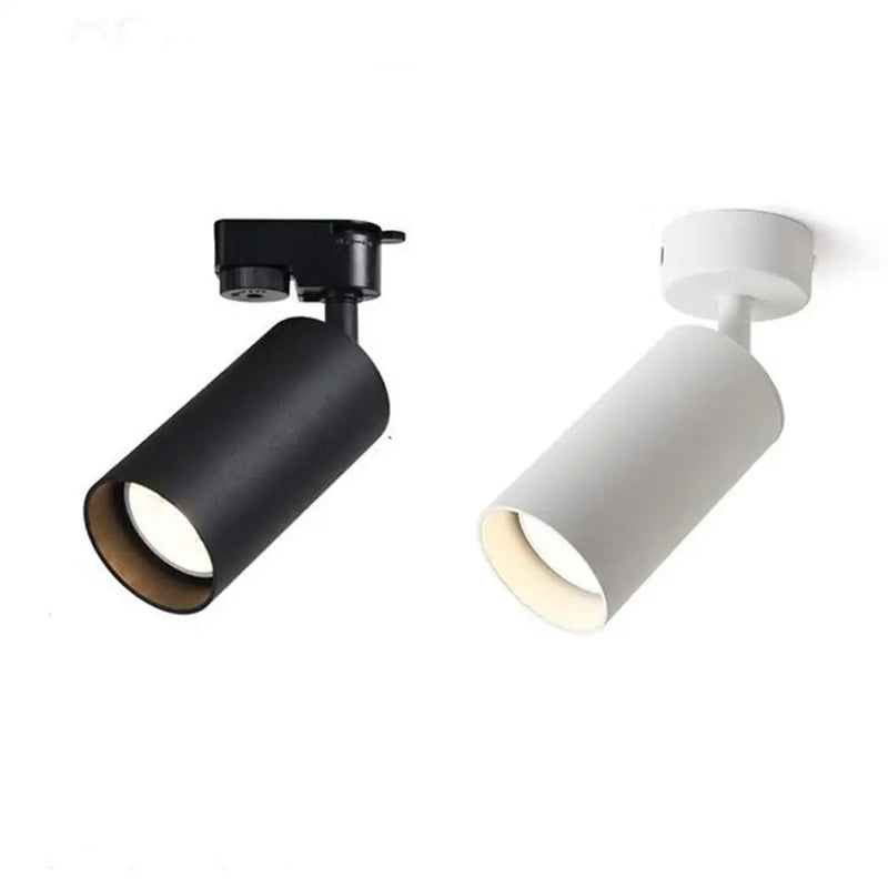 Afralia™ Black White LED GU10 Track Lamps for Shop Rail, Aluminum Spotlights for Clothing Store