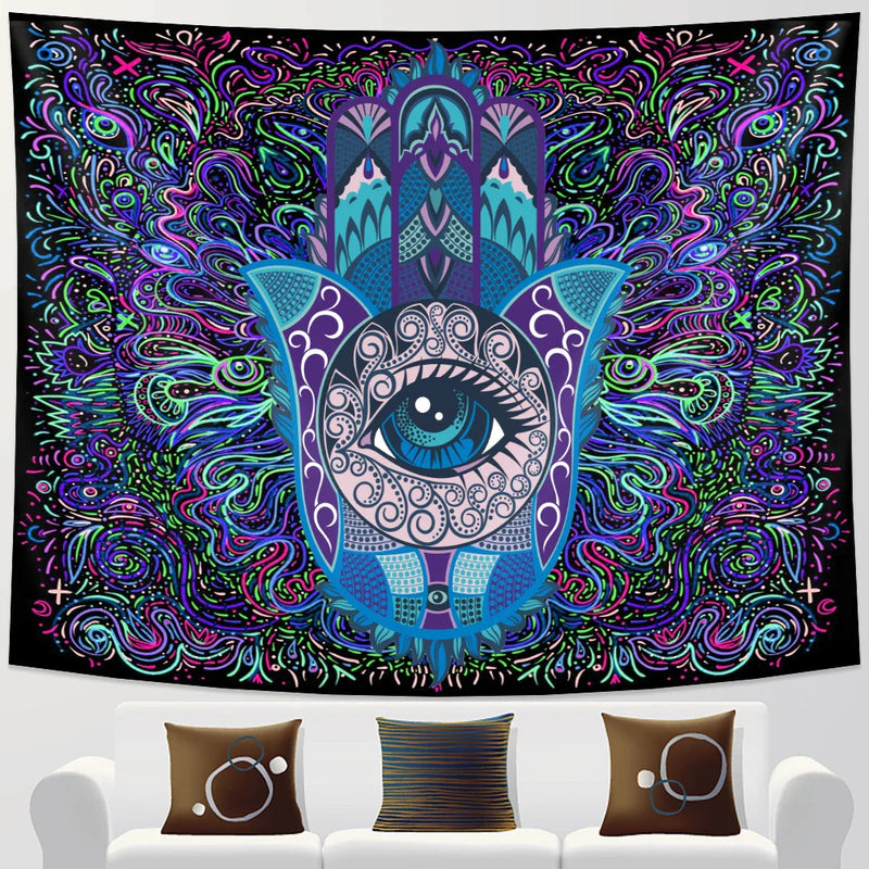 Afralia™ Meditation Chakra Mandala Tapestry for Home Decor