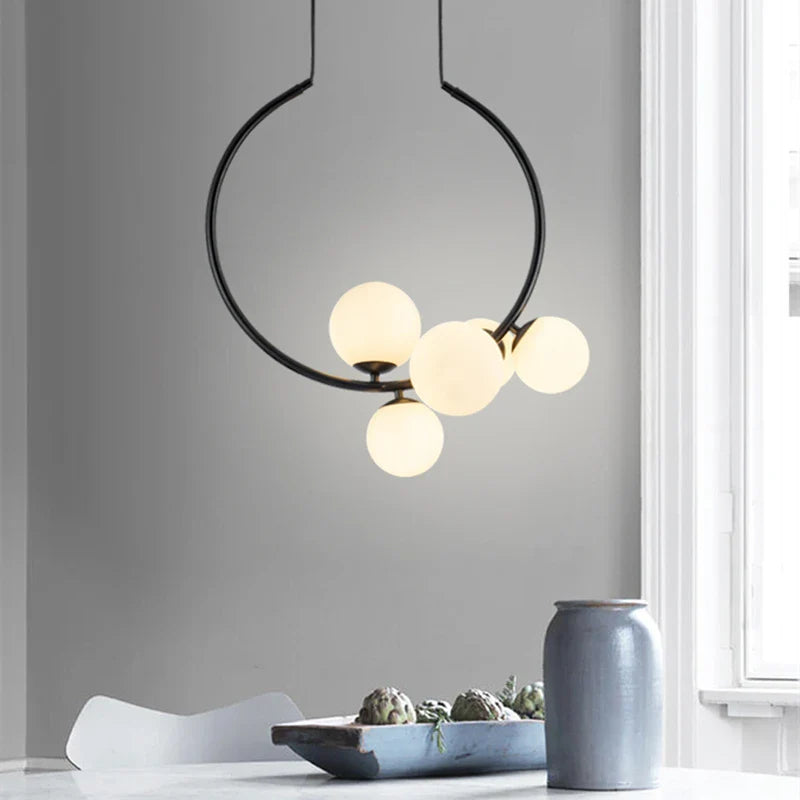 Afralia™ Nordic LED Chandelier Black White for Living Dining Bedroom Loft G9 Lighting