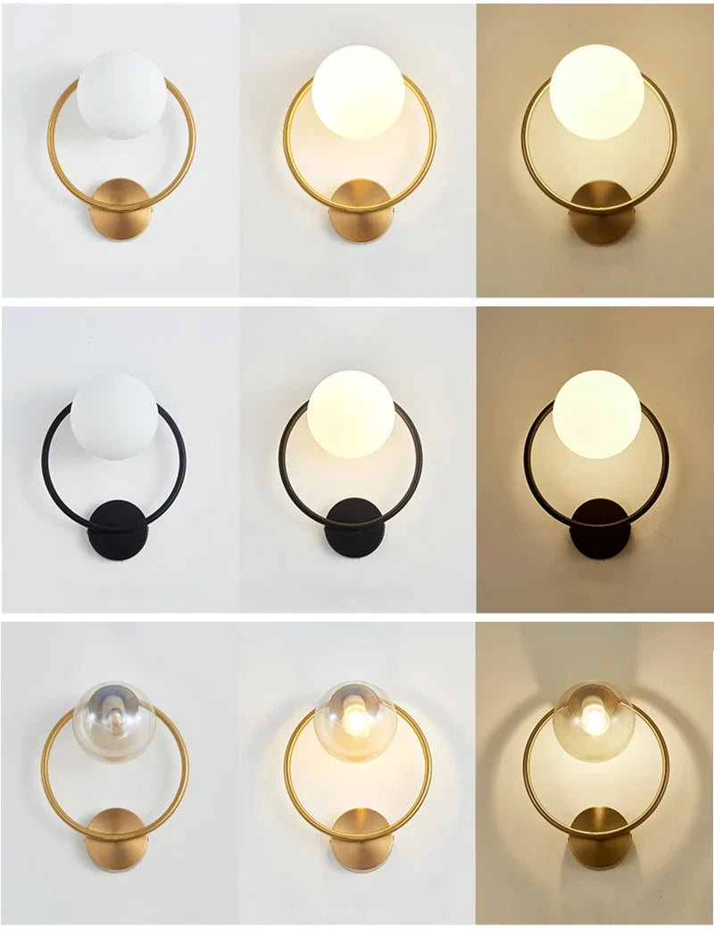 Afralia™ Nordic Luxury Wall Lamp Black Brass LED Indoor Stairs Corridor Light
