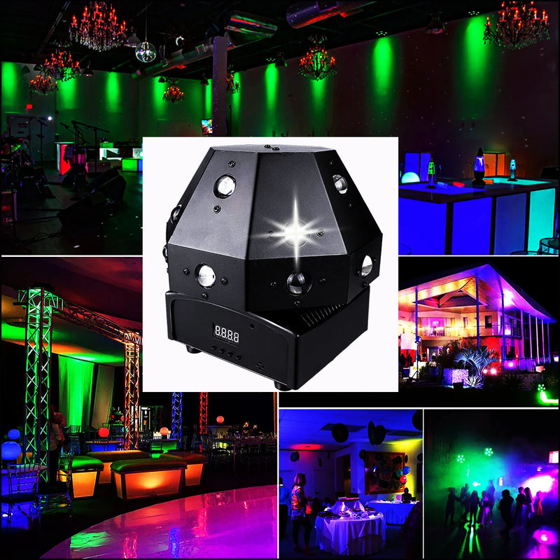 Afralia™ Disco Ball Lights LED Beam Laser Strobe Moving Head DJ Light Party Stage Lighting