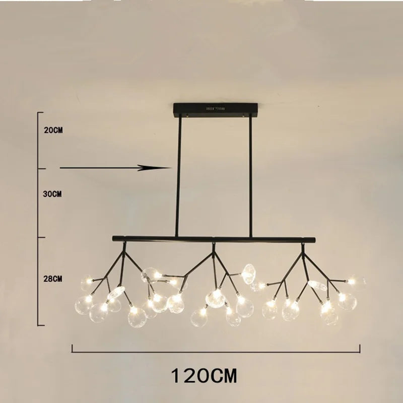 Afralia™ Linear Firefly Chandelier: Elegant Tree Branch Lighting for Home Decor