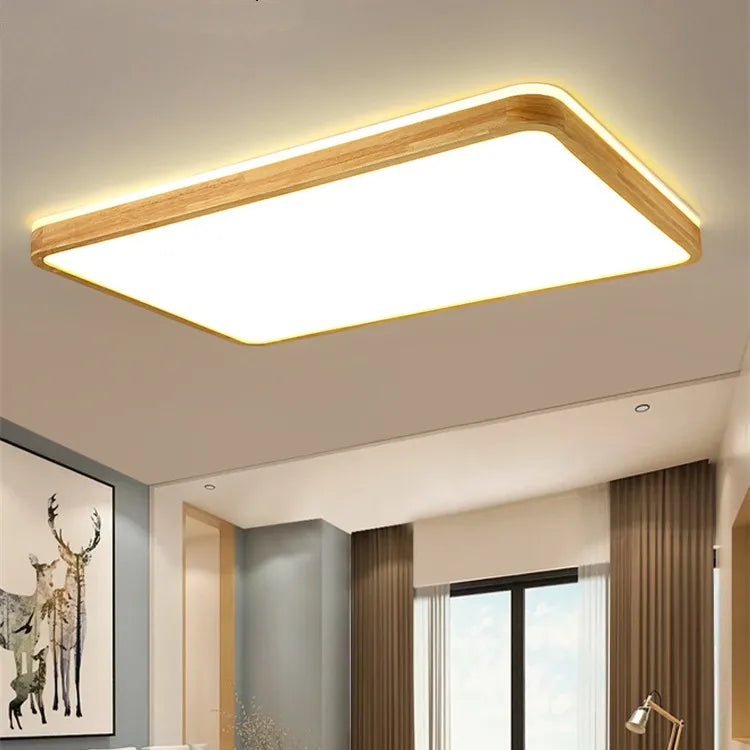 Afralia™ Nordic Wood Ceiling Light Ultra-thin LED Modern Bedroom Lamp