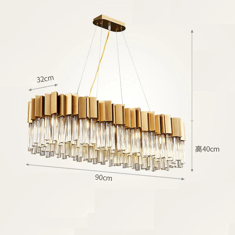 Afralia™ Golden Stainless Steel Crystal Chandelier for Elegant Foyer Lighting