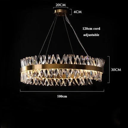 Afralia™ Gold Crystal LED Chandelier for Dinning Room