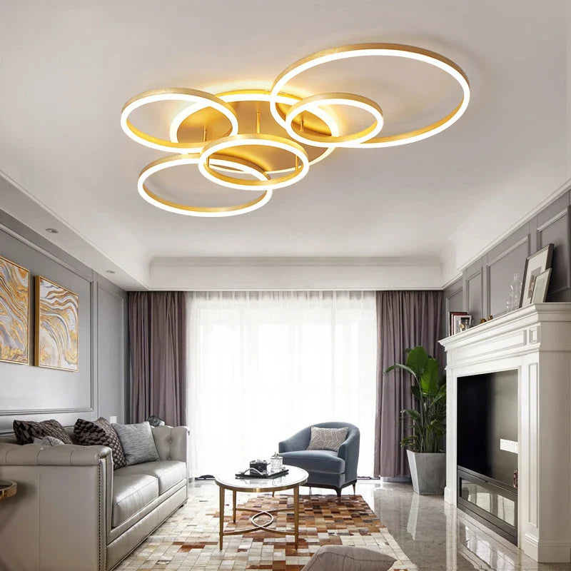 Afralia™ Modern Dimmable LED Ceiling Chandelier for Living Room Bedroom Study Home Lighting