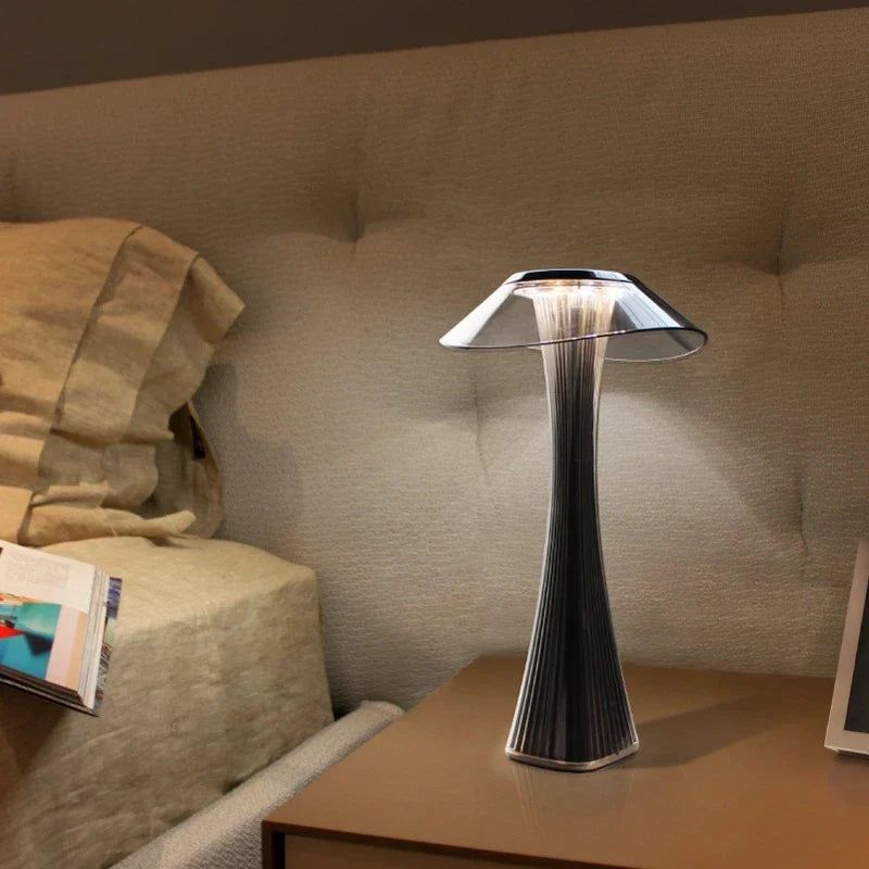 Afralia™ Crystal Diamond Touch Table Lamp: USB Charging Night Light for Bar, Restaurant, Bedside