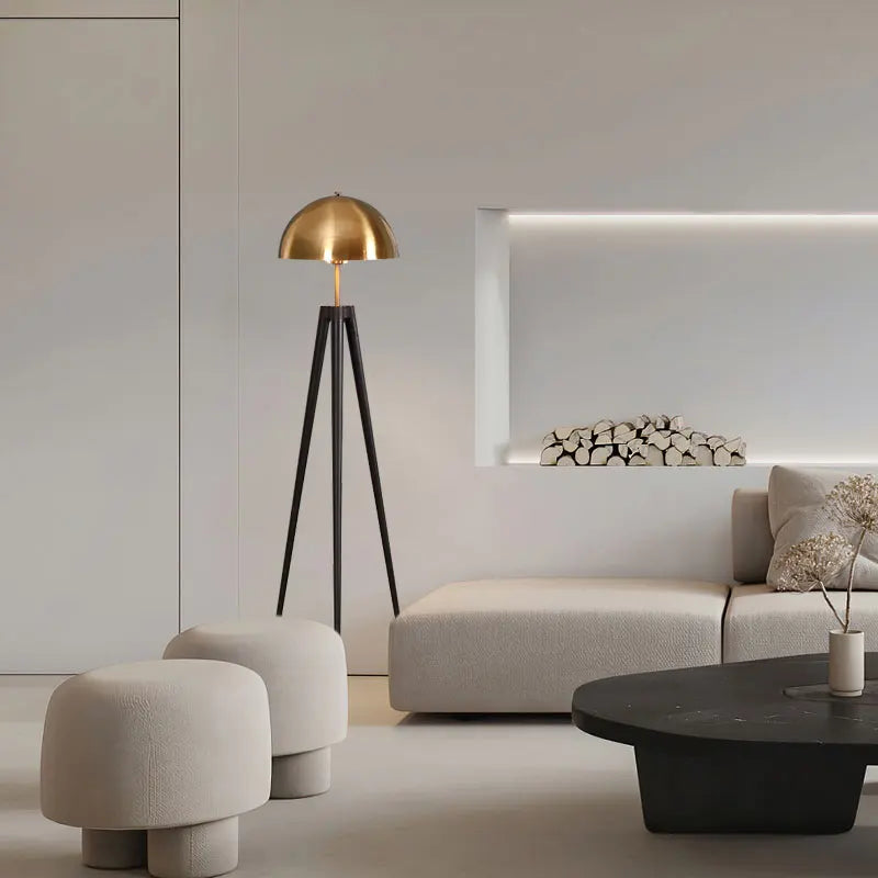 Afralia™ Tripod Mushroom Floor Lamp Vintage Design for Living Room Bedroom Home