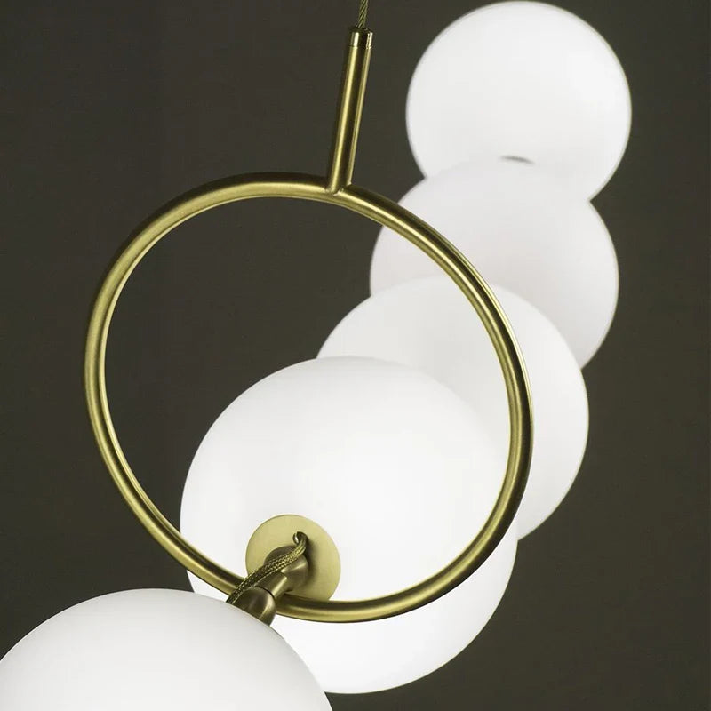 Afralia™ Glass Ball Chandelier: Modern LED Dining Table Lighting for Living Room, Bedroom, Villa.