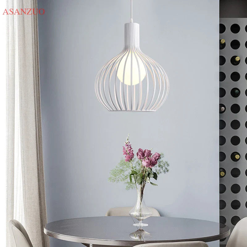 Afralia™ Oriental Iron Cage Pendant Light for Living and Dining Room