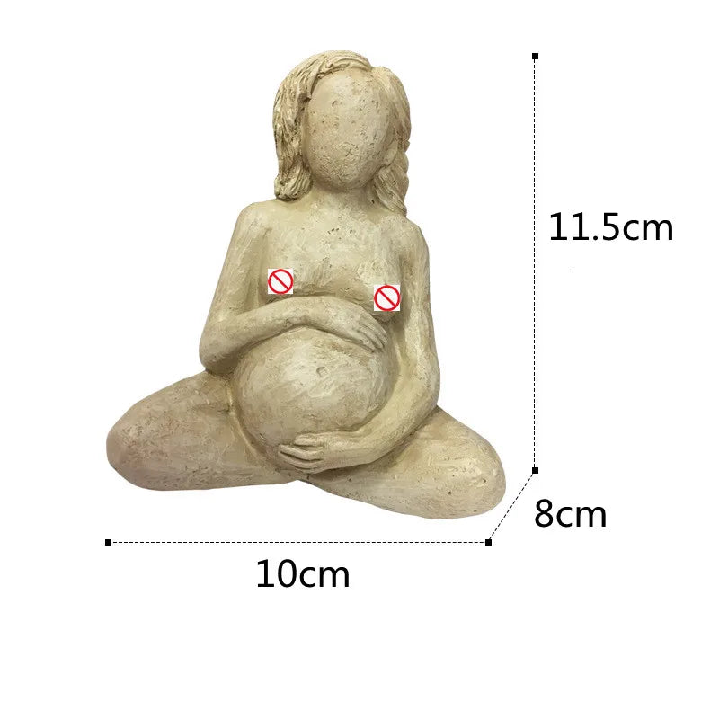 Afralia™ Pregnancy Sculpture: Naked Woman & Baby Human Resin Crafts Ornament