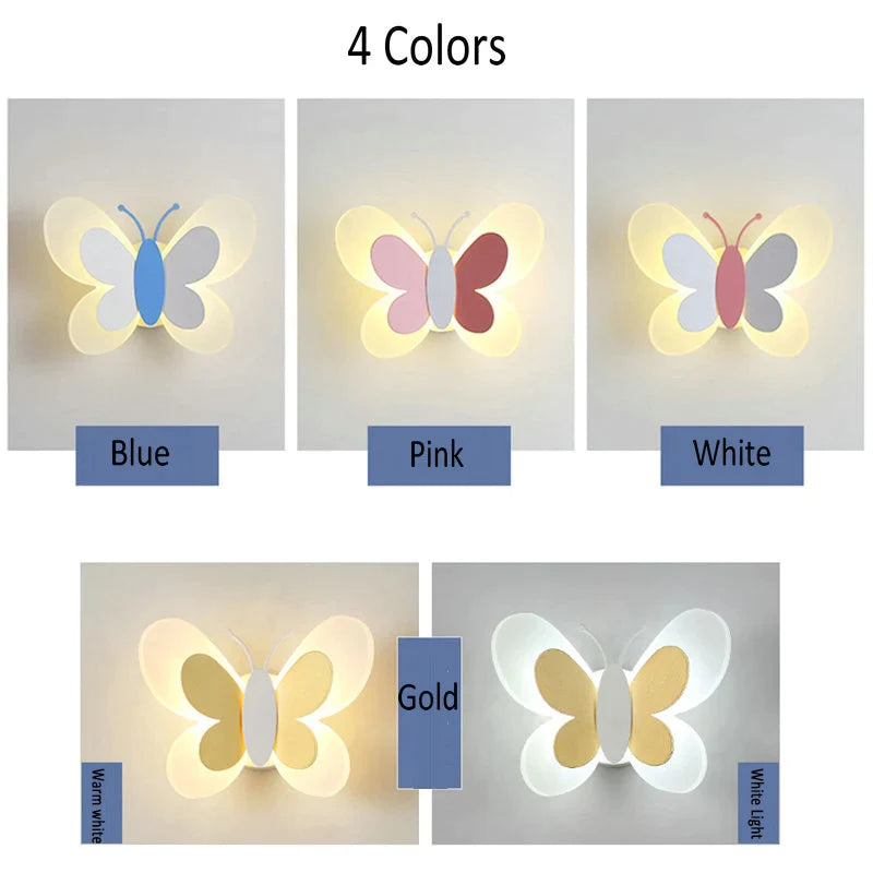 Afralia™ Butterfly Wall Lamp: Charming LED Light for Kids' Bedroom and Nursery