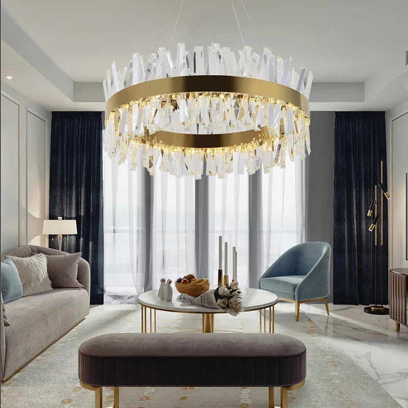 Afralia™ Luxury LED Crystal Chandelier for Living Room & Restaurant Décor