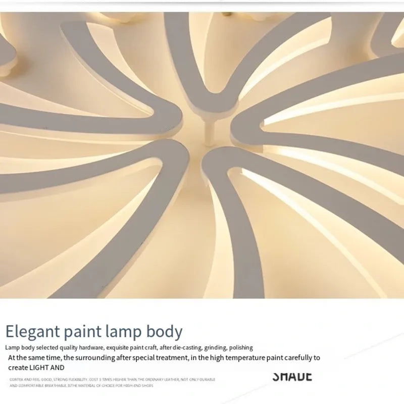 Afralia™ Modern LED Ceiling Chandelier for Home Living Room Bedroom Dining, Remote Control Lighting Fixtures