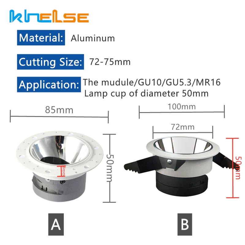 Afralia™ Adjustable Anti-Glare Ceiling Downlight with GU10/MR16 Lamp Base for Indoor Spot Lighting