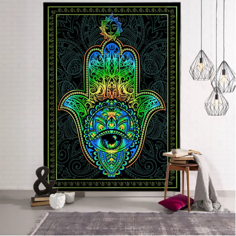 Afralia™ Mandala Astrology Tarot Tapestry Wall Hanging for Bohemian Hippie Home Decor