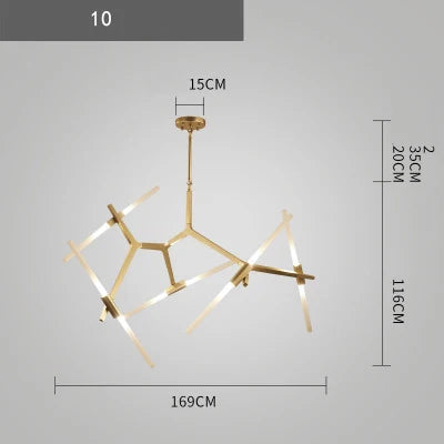 Afralia™ Branch Suspension Pendant Light - Gold Black G9 LED Iron Glass Fixture