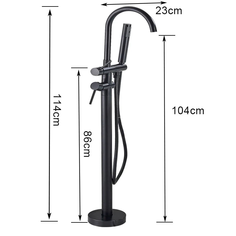 Afralia™ Clawfoot Chrome Bath Tub Faucet with Handshower