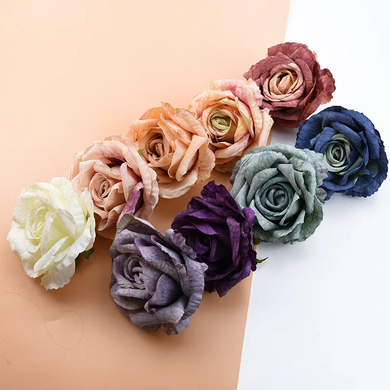 Afralia™ 9CM Silk Roses Artificial Flowers for Home Decor, DIY, Gifts, Weddings