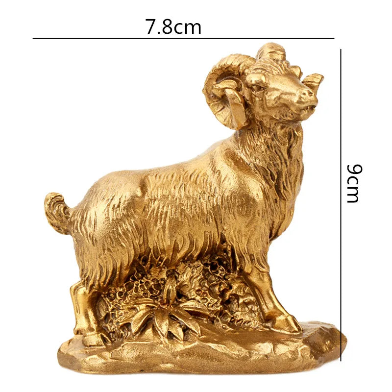 Afralia™ Retro Brass Zodiac Animal Sculpture. Chinese Modern Home Decor Craft.