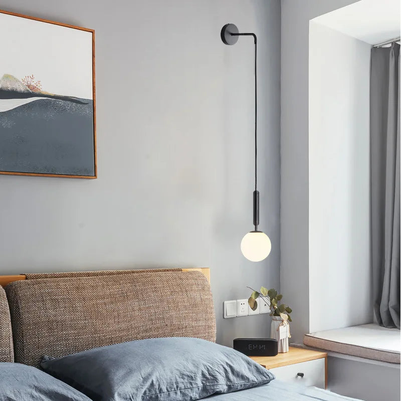 Afralia™ Nordic Glass Wall Lamps Modern Bedroom Decor Luxury Living Room Hotel Light