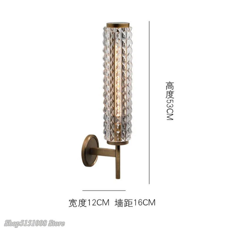 Afralia™ Crystal Copper Wall Sconce: Modern Luxury LED Lighting for Living Room, Bathroom, Mirror