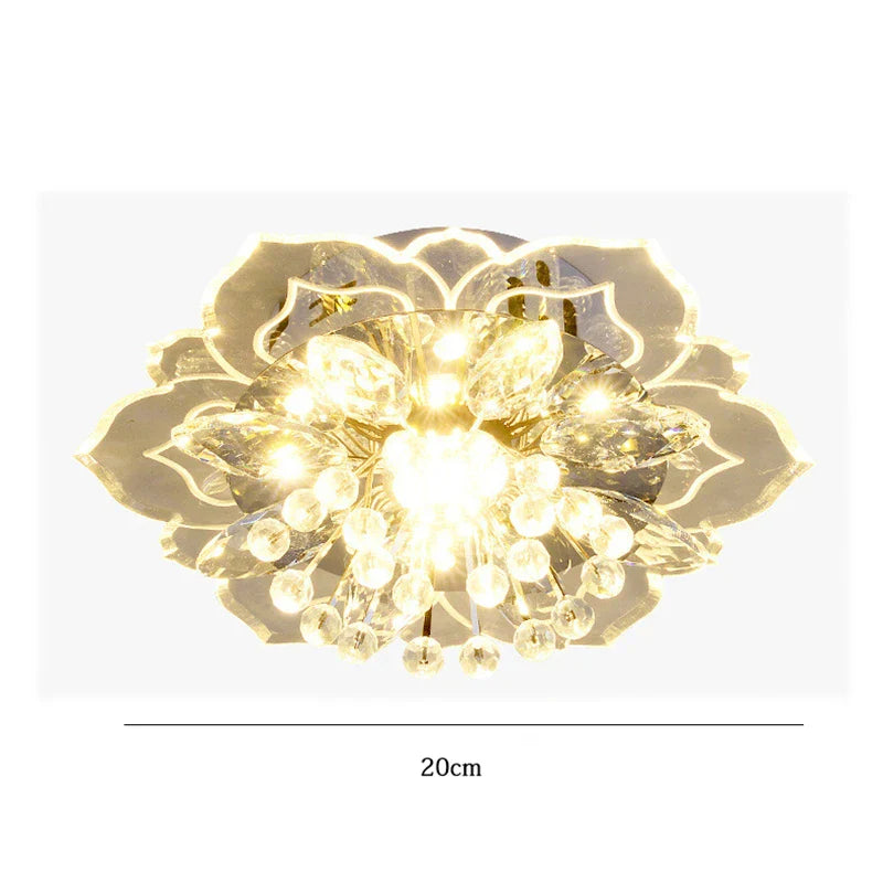 Afralia™ Crystal Flowers Chandelier Ceiling Light Fixture for Living Room, Colorful Indoor Decoration