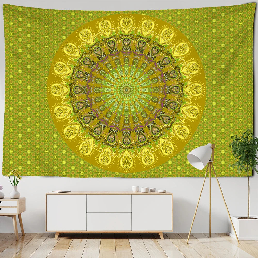 Afralia™ Psychedelic Mandala Tapestry Wall Hanging for Boho Home Decor