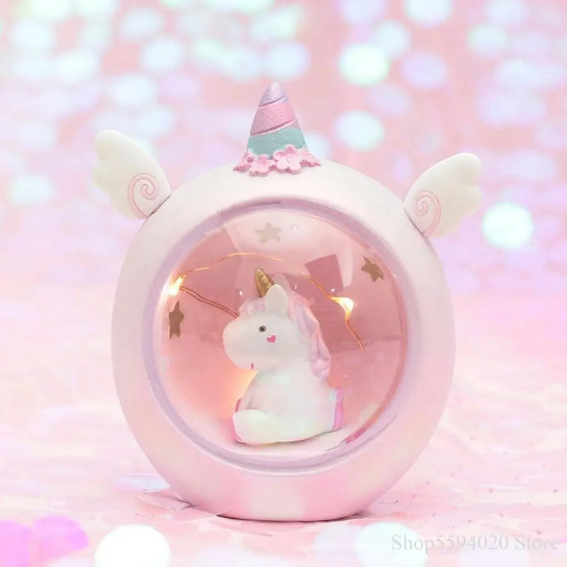 Afralia™ Unicorn Star Lamp Night Light Bedroom Decor Anime Figure Unicorn Print