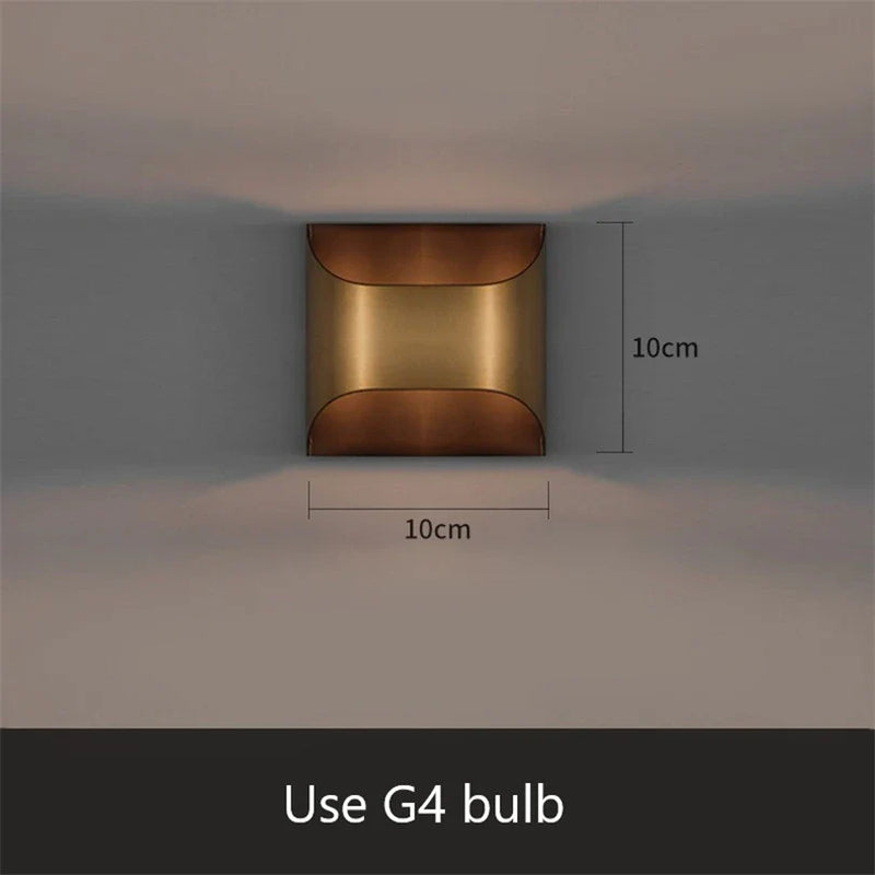 Afralia™ Luxury Copper Wall Lamp: Modern Hotel Living Room Bedside LED Light