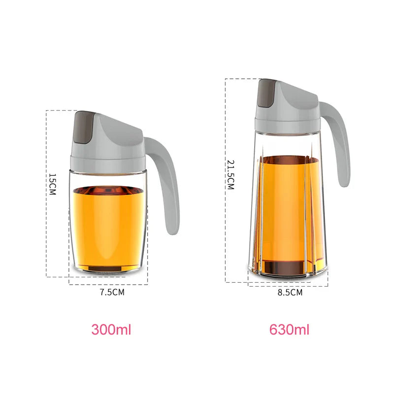 Afralia™ Glass Oil Bottle with Automatic Opening, Practical Kitchen Tool for Seasoning Storage