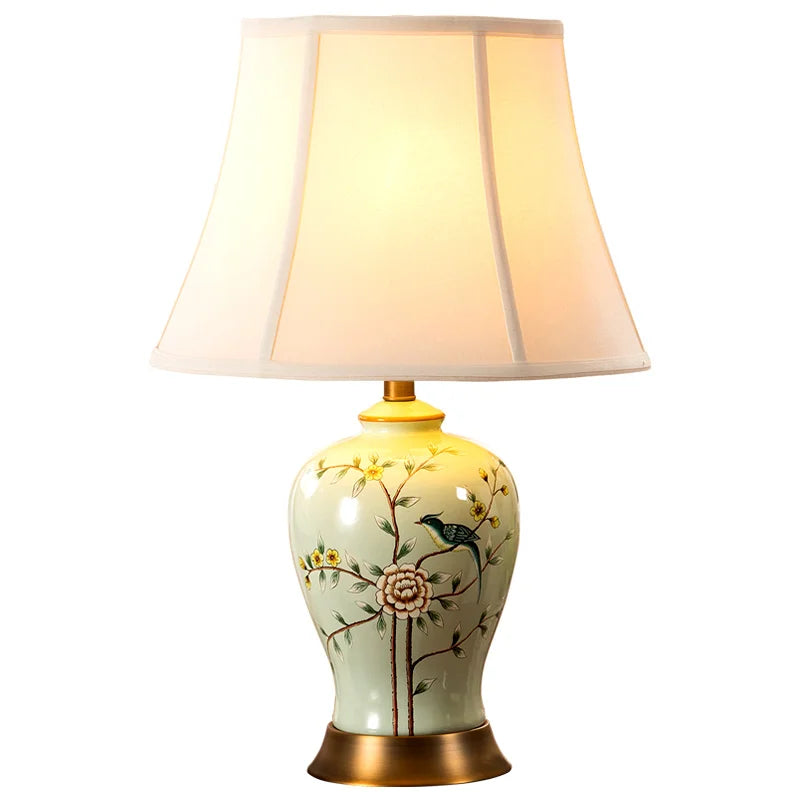 Afralia™ Ceramic Vase Table Lamp: Elegant Bedroom & Living Room Night Light