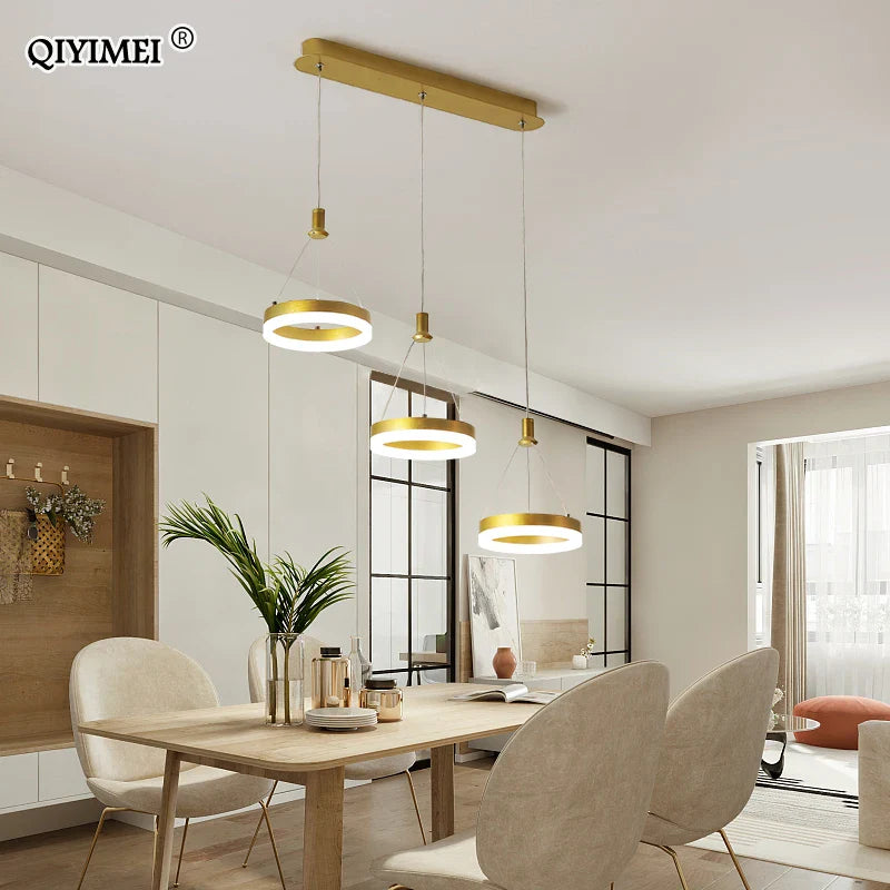 Afralia™ LED Pendant Lights: Modern Black & White Acrylic Fixture with Remote Control