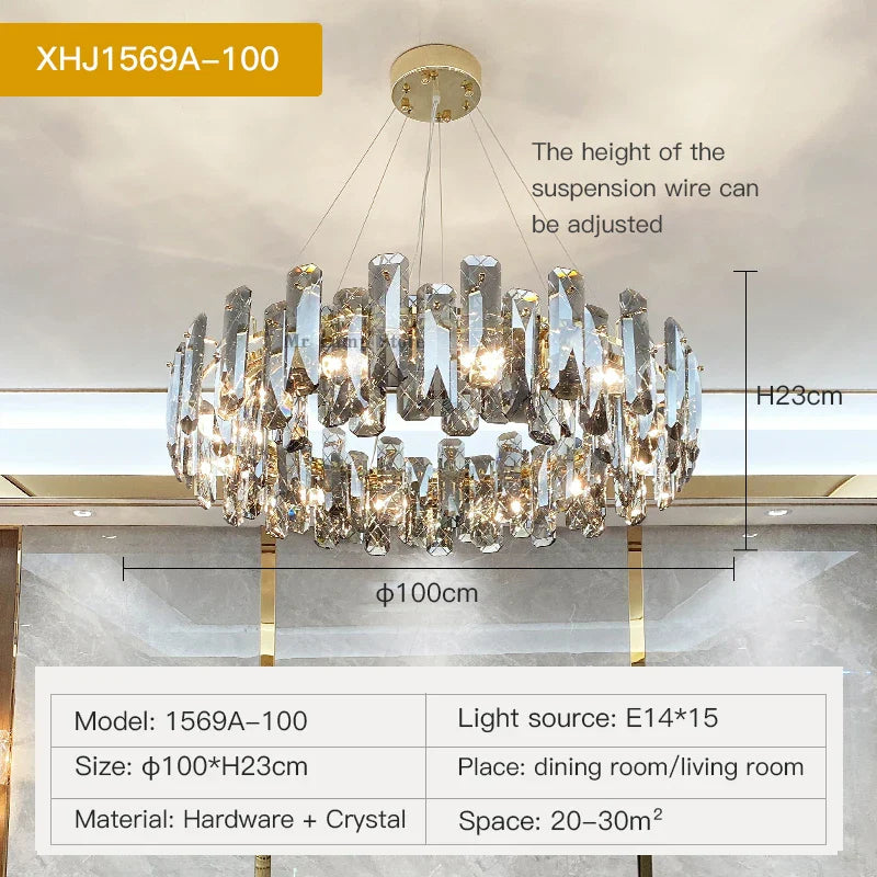 Afralia™ Crystal LED Chandelier for Elegant Living Room, Dining, Bedroom, Kitchen