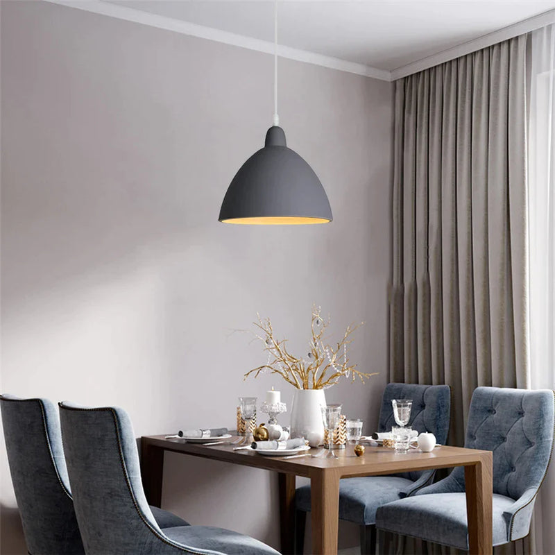 Afralia™ Industrial Gray Pendant Light with LED for Living Room, Foyer - Modern Luminaire