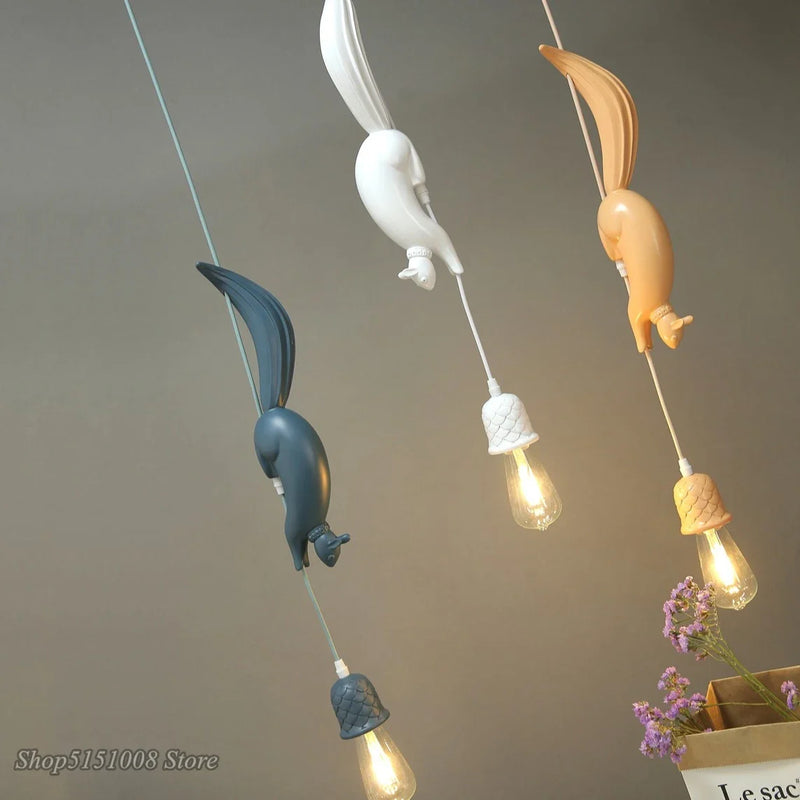 Afralia™ Squirrel Resin Pendant Light with LED for Modern Industrial Decor