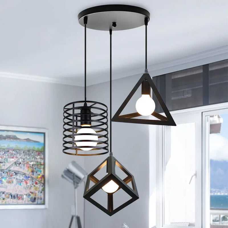 Afralia™ Vintage Industrial Pendant Light LED Ceiling Chandelier for Home Kitchen